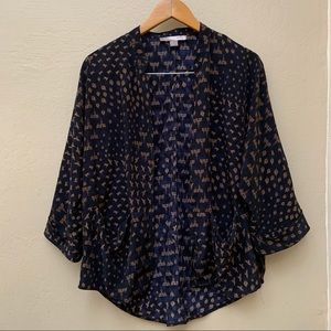 Love 21 | Large | Black and Blue Coverup with Golden Architectural Design